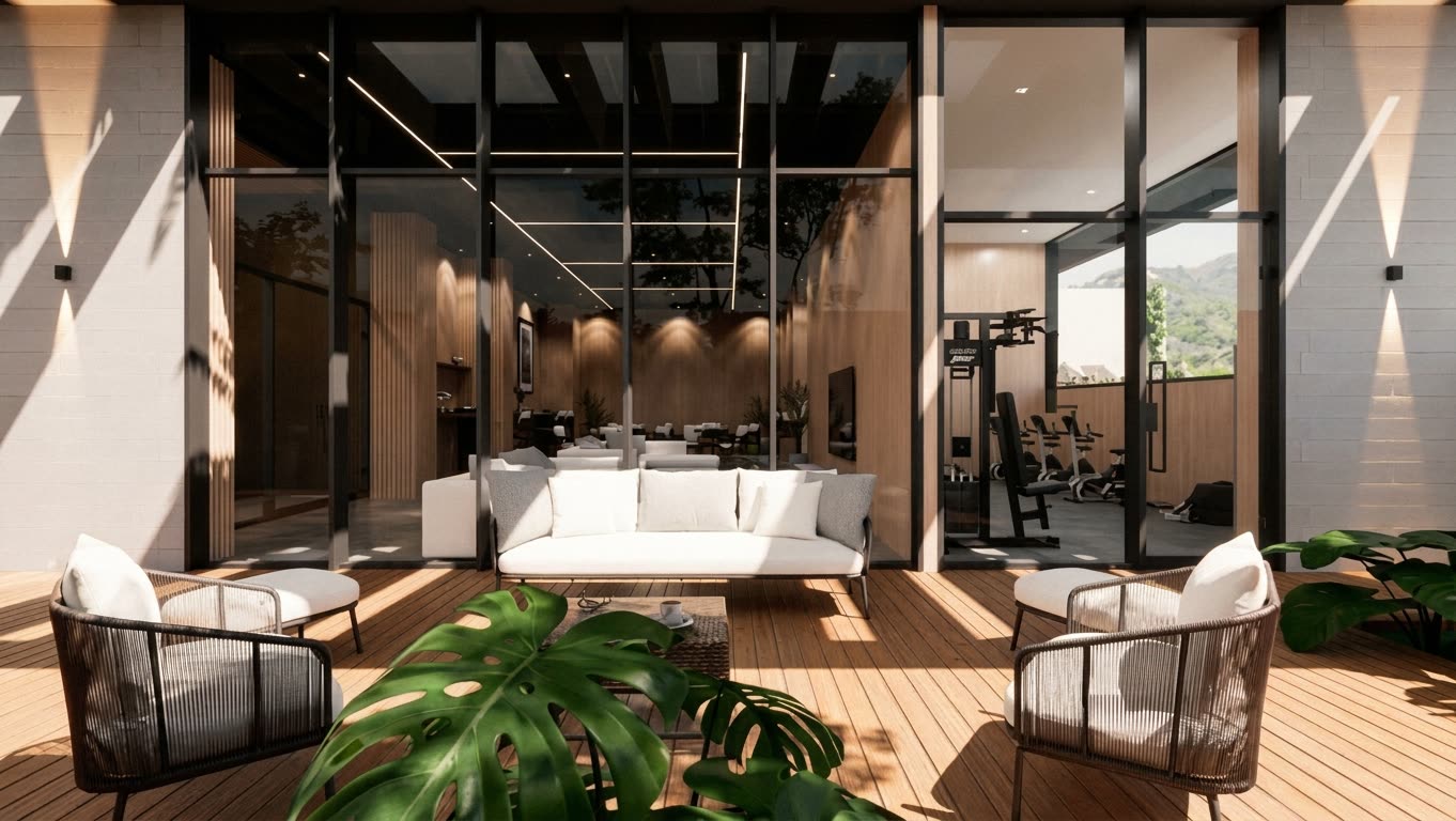 Render 3D de la sala interior